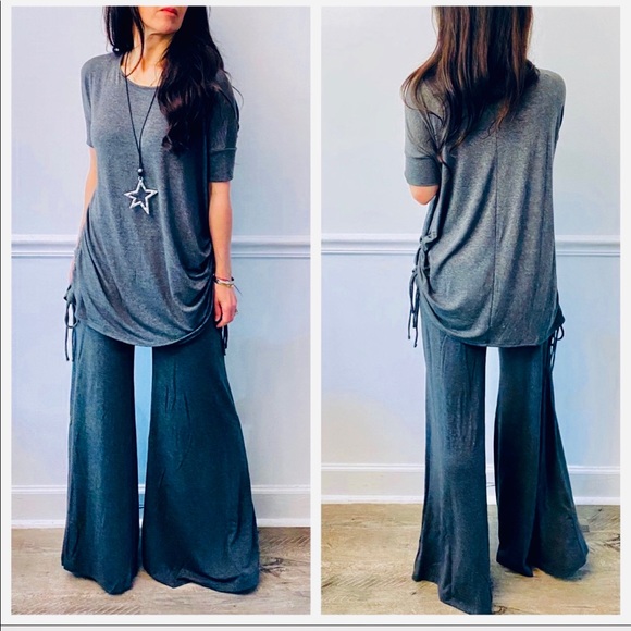 FABULOUS SHORT SLEEVES SIDE RUCHED LOOSE FIT TUNIC - Picture 10 of 16